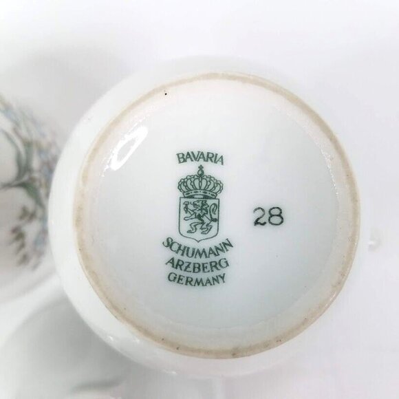 Vintage Schumann Arzberg Bavaria Porcelain Sugar Bowl Creamer Set Floral Design - Picture 4 of 6
